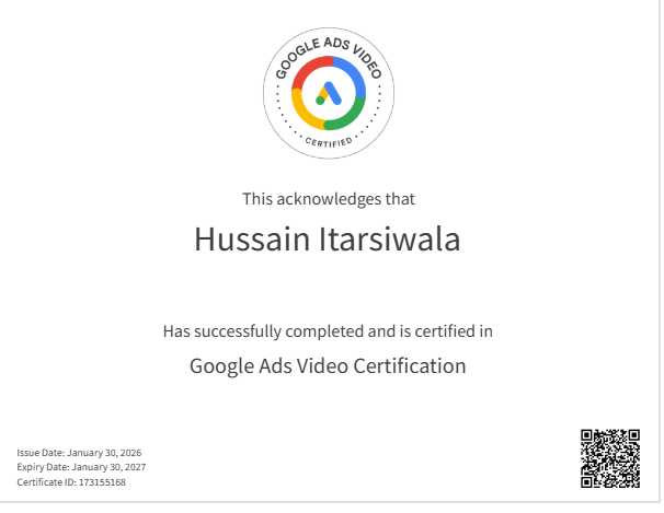 Google Ads Video Certification